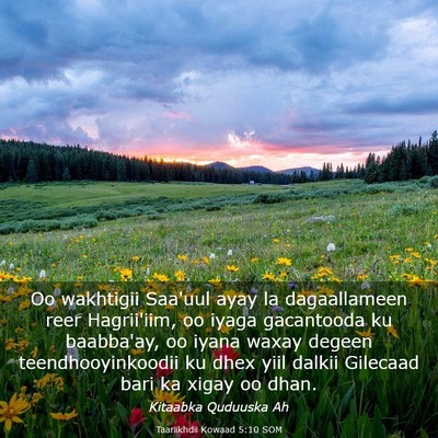 Picture 03 - Taariikhdii Kowaad 5:10 SOM - Oo wakhtigii Saa'uul ayay la dagaallameen reer - Bible Verse Picture