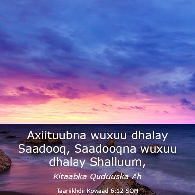 Picture 03 - Taariikhdii Kowaad 6:12 SOM - Axiituubna wuxuu dhalay Saadooq, Saadooqna wuxuu - Bible Verse Picture