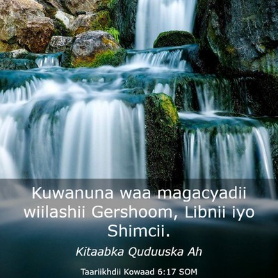 Picture 03 - Taariikhdii Kowaad 6:17 SOM - Kuwanuna waa magacyadii wiilashii Gershoom, - Bible Verse Picture