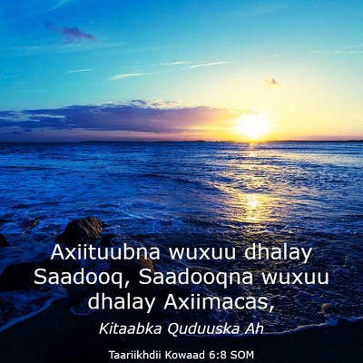 Picture 03 - Taariikhdii Kowaad 6:8 SOM - Axiituubna wuxuu dhalay Saadooq, Saadooqna wuxuu - Bible Verse Picture