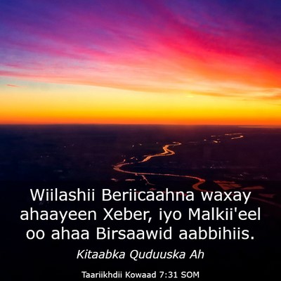 Picture 03 - Taariikhdii Kowaad 7:31 SOM - Wiilashii Beriicaahna waxay ahaayeen Xeber, iyo - Bible Verse Picture