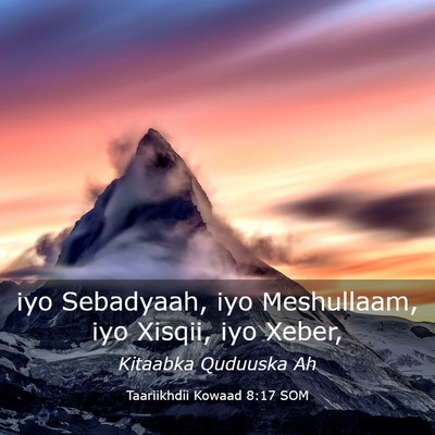 Picture 03 - Taariikhdii Kowaad 8:17 SOM - iyo Sebadyaah, iyo Meshullaam, iyo Xisqii, iyo - Bible Verse Picture