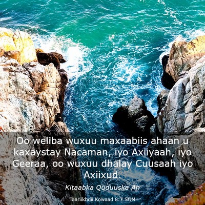 Picture 03 - Taariikhdii Kowaad 8:7 SOM - Oo weliba wuxuu maxaabiis ahaan u kaxaystay - Bible Verse Picture