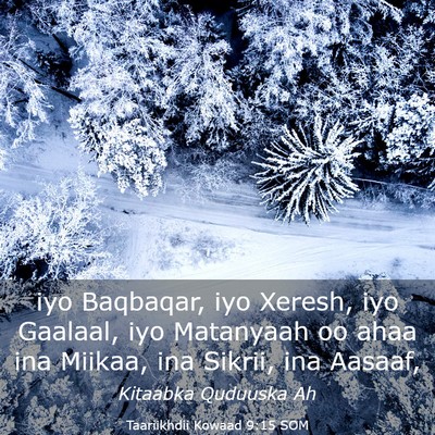 Picture 03 - Taariikhdii Kowaad 9:15 SOM - iyo Baqbaqar, iyo Xeresh, iyo Gaalaal, iyo - Bible Verse Picture