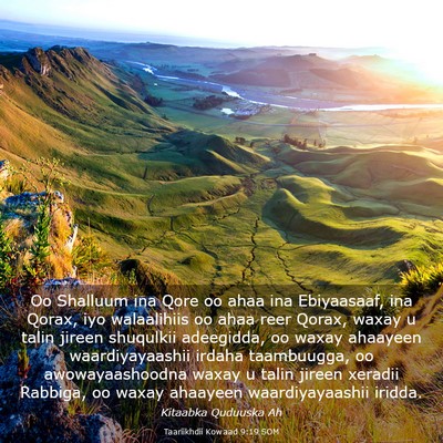 Picture 03 - Taariikhdii Kowaad 9:19 SOM - Oo Shalluum ina Qore oo ahaa ina Ebiyaasaaf, ina - Bible Verse Picture