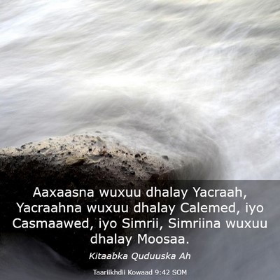 Picture 03 - Taariikhdii Kowaad 9:42 SOM - Aaxaasna wuxuu dhalay Yacraah, Yacraahna wuxuu - Bible Verse Picture