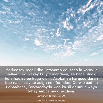 Picture 03 - Taariikhdii Labaad 10:10 SOM - Markaasay raggii dhallintayaraa oo isaga la koray - Bible Verse Picture