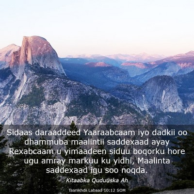 Picture 03 - Taariikhdii Labaad 10:12 SOM - Sidaas daraaddeed Yaaraabcaam iyo dadkii oo - Bible Verse Picture
