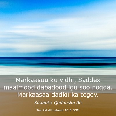 Picture 03 - Taariikhdii Labaad 10:5 SOM - Markaasuu ku yidhi, Saddex maalmood dabadood igu - Bible Verse Picture