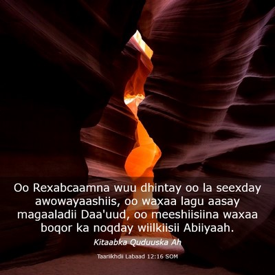 Picture 03 - Taariikhdii Labaad 12:16 SOM - Oo Rexabcaamna wuu dhintay oo la seexday - Bible Verse Picture