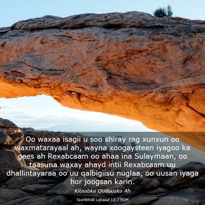Picture 03 - Taariikhdii Labaad 13:7 SOM - Oo waxaa isagii u soo shiray rag xunxun oo - Bible Verse Picture