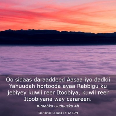 Picture 03 - Taariikhdii Labaad 14:12 SOM - Oo sidaas daraaddeed Aasaa iyo dadkii Yahuudah - Bible Verse Picture