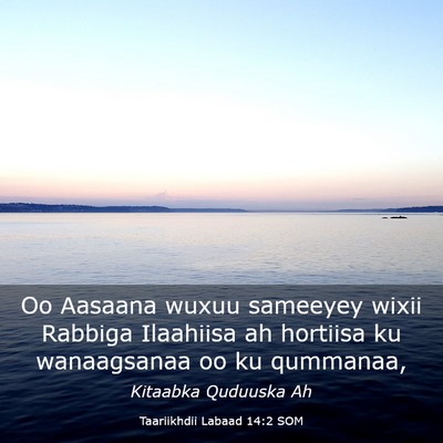 Picture 03 - Taariikhdii Labaad 14:2 SOM - Oo Aasaana wuxuu sameeyey wixii Rabbiga Ilaahiisa - Bible Verse Picture