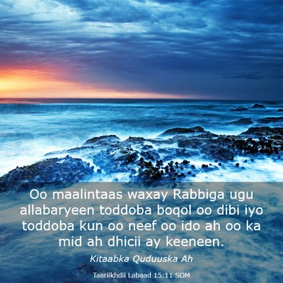 Picture 03 - Taariikhdii Labaad 15:11 SOM - Oo maalintaas waxay Rabbiga ugu allabaryeen - Bible Verse Picture