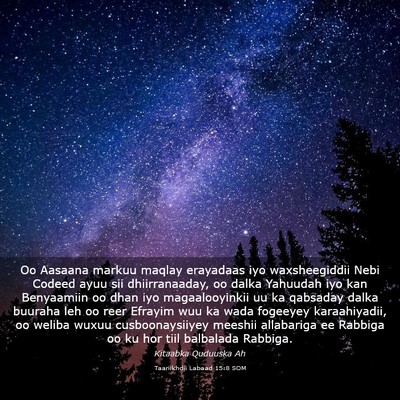 Picture 03 - Taariikhdii Labaad 15:8 SOM - Oo Aasaana markuu maqlay erayadaas iyo - Bible Verse Picture