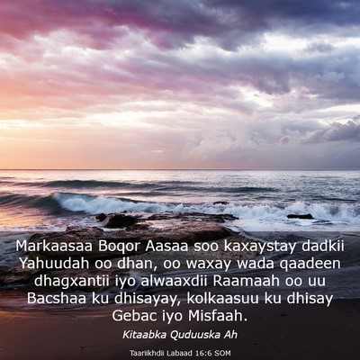 Picture 03 - Taariikhdii Labaad 16:6 SOM - Markaasaa Boqor Aasaa soo kaxaystay dadkii - Bible Verse Picture