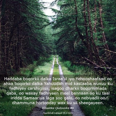 Picture 03 - Taariikhdii Labaad 18:9 SOM - Haddaba boqorkii dalka Israa'iil iyo - Bible Verse Picture