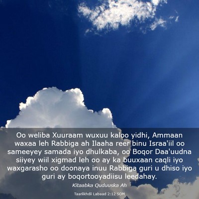 Picture 03 - Taariikhdii Labaad 2:12 SOM - Oo weliba Xuuraam wuxuu kaloo yidhi, Ammaan waxaa - Bible Verse Picture