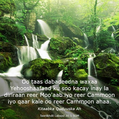 Picture 03 - Taariikhdii Labaad 20:1 SOM - Oo taas dabadeedna waxaa Yehooshaafaad ku soo - Bible Verse Picture