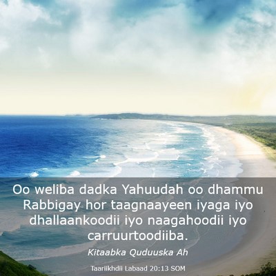 Picture 03 - Taariikhdii Labaad 20:13 SOM - Oo weliba dadka Yahuudah oo dhammu Rabbigay hor - Bible Verse Picture