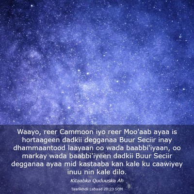 Picture 03 - Taariikhdii Labaad 20:23 SOM - Waayo, reer Cammoon iyo reer Moo'aab ayaa is - Bible Verse Picture