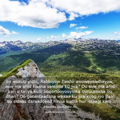 Picture 03 - Taariikhdii Labaad 20:6 SOM - oo wuxuu yidhi, Rabbiyow Ilaahii awowayaashayow, - Bible Verse Picture