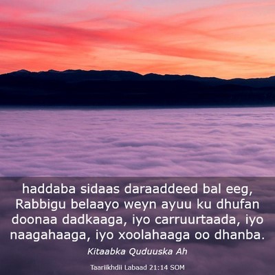 Picture 03 - Taariikhdii Labaad 21:14 SOM - haddaba sidaas daraaddeed bal eeg, Rabbigu - Bible Verse Picture