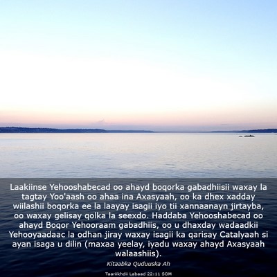 Picture 03 - Taariikhdii Labaad 22:11 SOM - Laakiinse Yehooshabecad oo ahayd boqorka - Bible Verse Picture