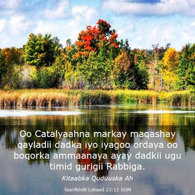 Picture 03 - Taariikhdii Labaad 23:12 SOM - Oo Catalyaahna markay maqashay qayladii dadka iyo - Bible Verse Picture