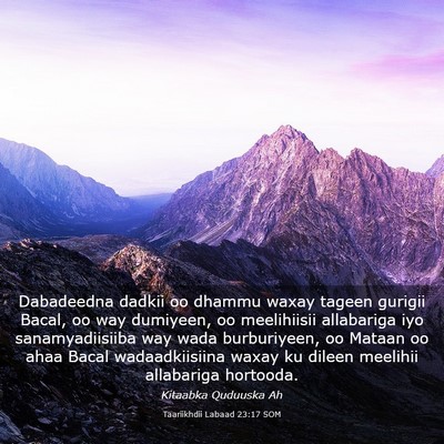 Picture 03 - Taariikhdii Labaad 23:17 SOM - Dabadeedna dadkii oo dhammu waxay tageen gurigii - Bible Verse Picture