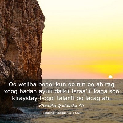 Picture 03 - Taariikhdii Labaad 25:6 SOM - Oo weliba boqol kun oo nin oo ah rag xoog badan - Bible Verse Picture