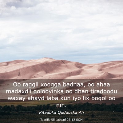 Picture 03 - Taariikhdii Labaad 26:12 SOM - Oo raggii xoogga badnaa, oo ahaa madaxdii - Bible Verse Picture