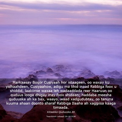 Picture 03 - Taariikhdii Labaad 26:18 SOM - Markaasay Boqor Cusiyaah hor istaageen, oo waxay - Bible Verse Picture