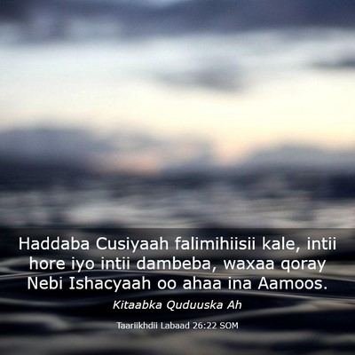 Picture 03 - Taariikhdii Labaad 26:22 SOM - Haddaba Cusiyaah falimihiisii kale, intii hore - Bible Verse Picture