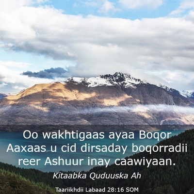Picture 03 - Taariikhdii Labaad 28:16 SOM - Oo wakhtigaas ayaa Boqor Aaxaas u cid dirsaday - Bible Verse Picture