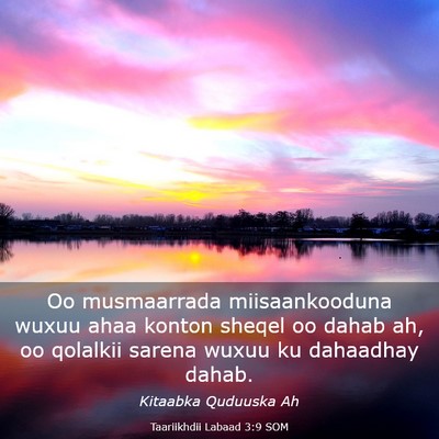Picture 03 - Taariikhdii Labaad 3:9 SOM - Oo musmaarrada miisaankooduna wuxuu ahaa konton - Bible Verse Picture