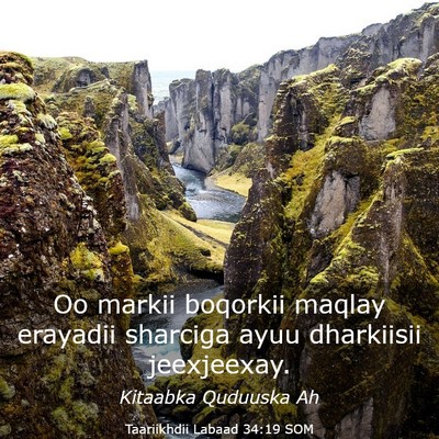 Picture 03 - Taariikhdii Labaad 34:19 SOM - Oo markii boqorkii maqlay erayadii sharciga ayuu - Bible Verse Picture