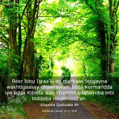 Picture 03 - Taariikhdii Labaad 35:17 SOM - Reer binu Israa'iil oo markaas joogayna - Bible Verse Picture