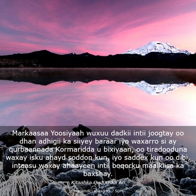 Picture 03 - Taariikhdii Labaad 35:7 SOM - Markaasaa Yoosiyaah wuxuu dadkii intii joogtay oo - Bible Verse Picture