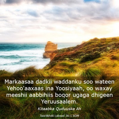 Picture 03 - Taariikhdii Labaad 36:1 SOM - Markaasaa dadkii waddanku soo wateen Yehoo'aaxaas - Bible Verse Picture