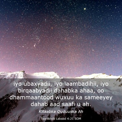 Picture 03 - Taariikhdii Labaad 4:21 SOM - iyo ubaxyadii, iyo laambadihii, iyo birqaabyadii - Bible Verse Picture