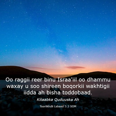 Picture 03 - Taariikhdii Labaad 5:3 SOM - Oo raggii reer binu Israa'iil oo dhammu waxay u - Bible Verse Picture