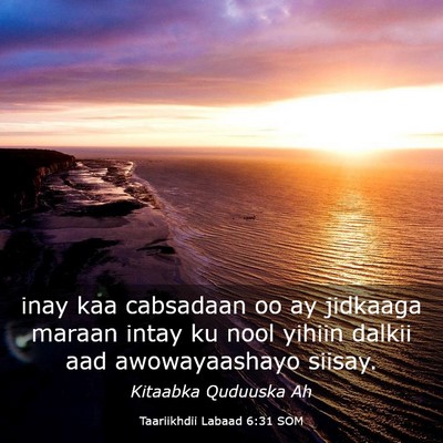 Picture 03 - Taariikhdii Labaad 6:31 SOM - inay kaa cabsadaan oo ay jidkaaga maraan intay ku - Bible Verse Picture