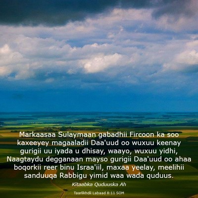 Picture 03 - Taariikhdii Labaad 8:11 SOM - Markaasaa Sulaymaan gabadhii Fircoon ka soo - Bible Verse Picture