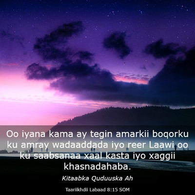 Picture 03 - Taariikhdii Labaad 8:15 SOM - Oo iyana kama ay tegin amarkii boqorku ku amray - Bible Verse Picture