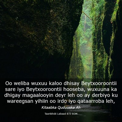 Picture 03 - Taariikhdii Labaad 8:5 SOM - Oo weliba wuxuu kaloo dhisay Beytxooroontii sare - Bible Verse Picture