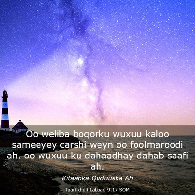 Picture 03 - Taariikhdii Labaad 9:17 SOM - Oo weliba boqorku wuxuu kaloo sameeyey carshi - Bible Verse Picture