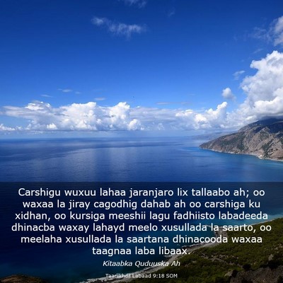 Picture 03 - Taariikhdii Labaad 9:18 SOM - Carshigu wuxuu lahaa jaranjaro lix tallaabo ah; - Bible Verse Picture