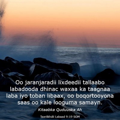 Picture 03 - Taariikhdii Labaad 9:19 SOM - Oo jaranjaradii lixdeedii tallaabo labadooda - Bible Verse Picture