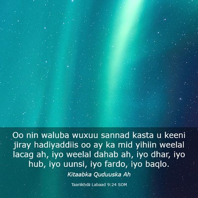 Picture 03 - Taariikhdii Labaad 9:24 SOM - Oo nin waluba wuxuu sannad kasta u keeni jiray - Bible Verse Picture